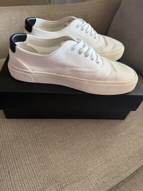 Saint Laurent Venice White Canvas Sneakers